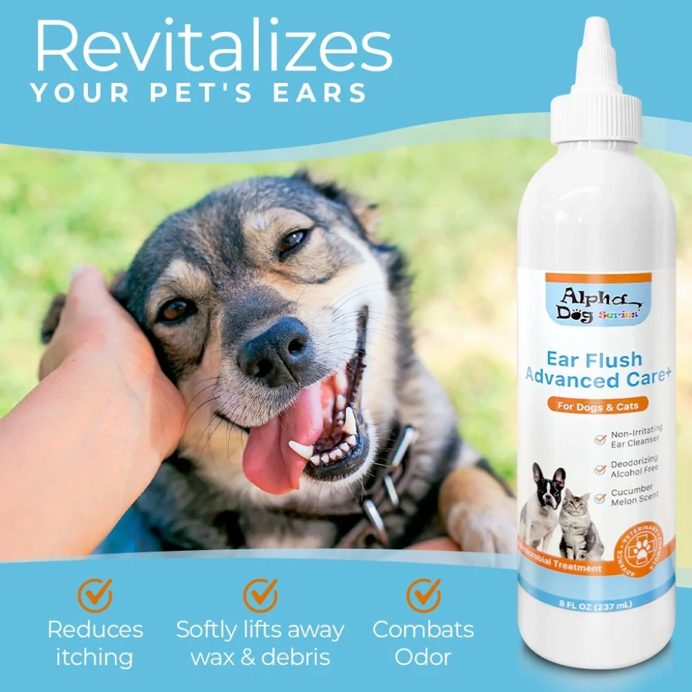 ALPHA DOG SERIES Advanced Ear Cleaner, Soothing Otic Solution W/Aloe & Vitamin E